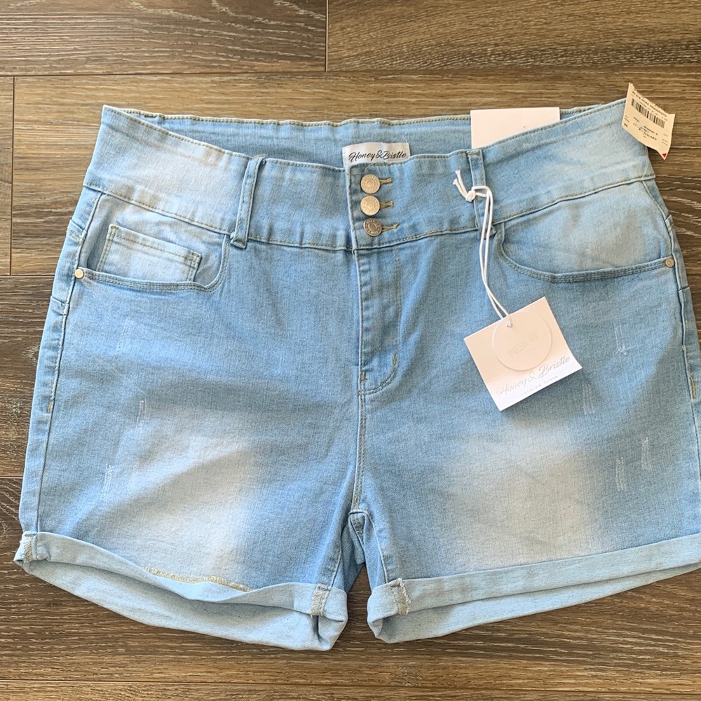 Women's Sky Blue Denim Shorts